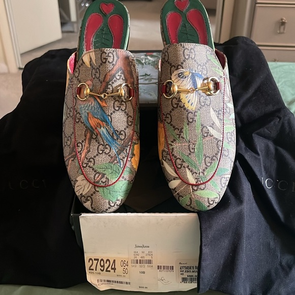 Gucci Leather Mules with patterns of leaves - Picture 3 of 5